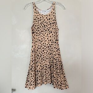 Fighting Eel Animal Print Sleeveless Mini Dress Cheetah Brown Black Small